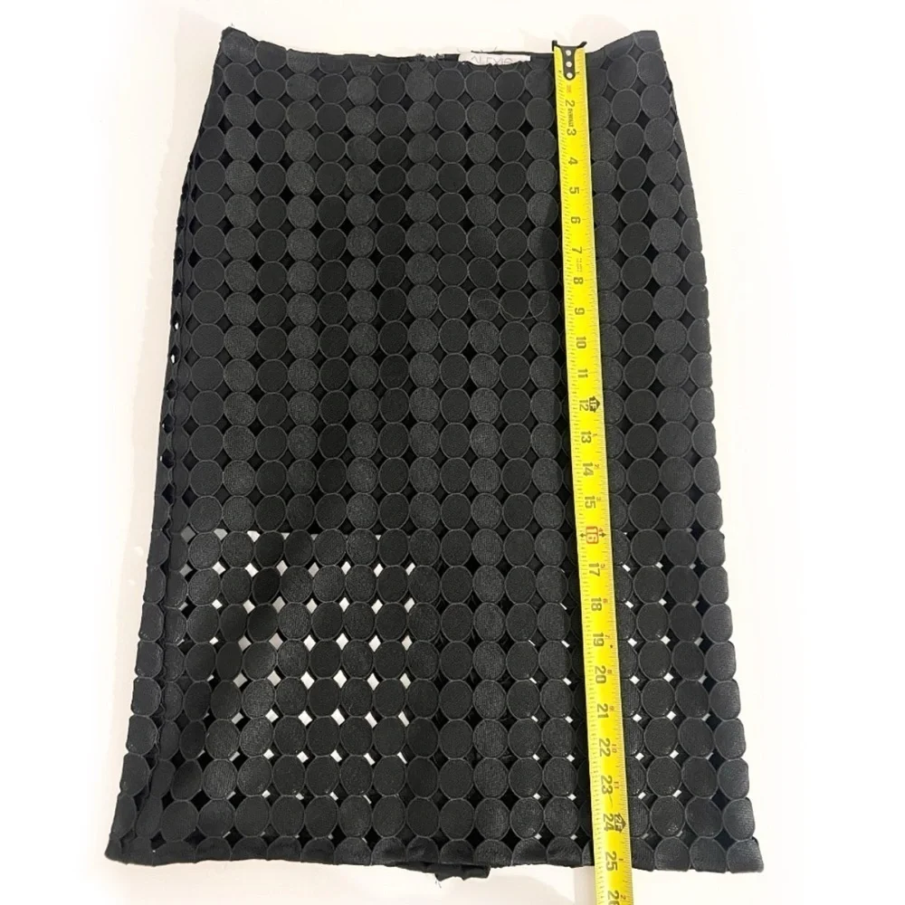 Alexis Elegant Black Midi Skirt